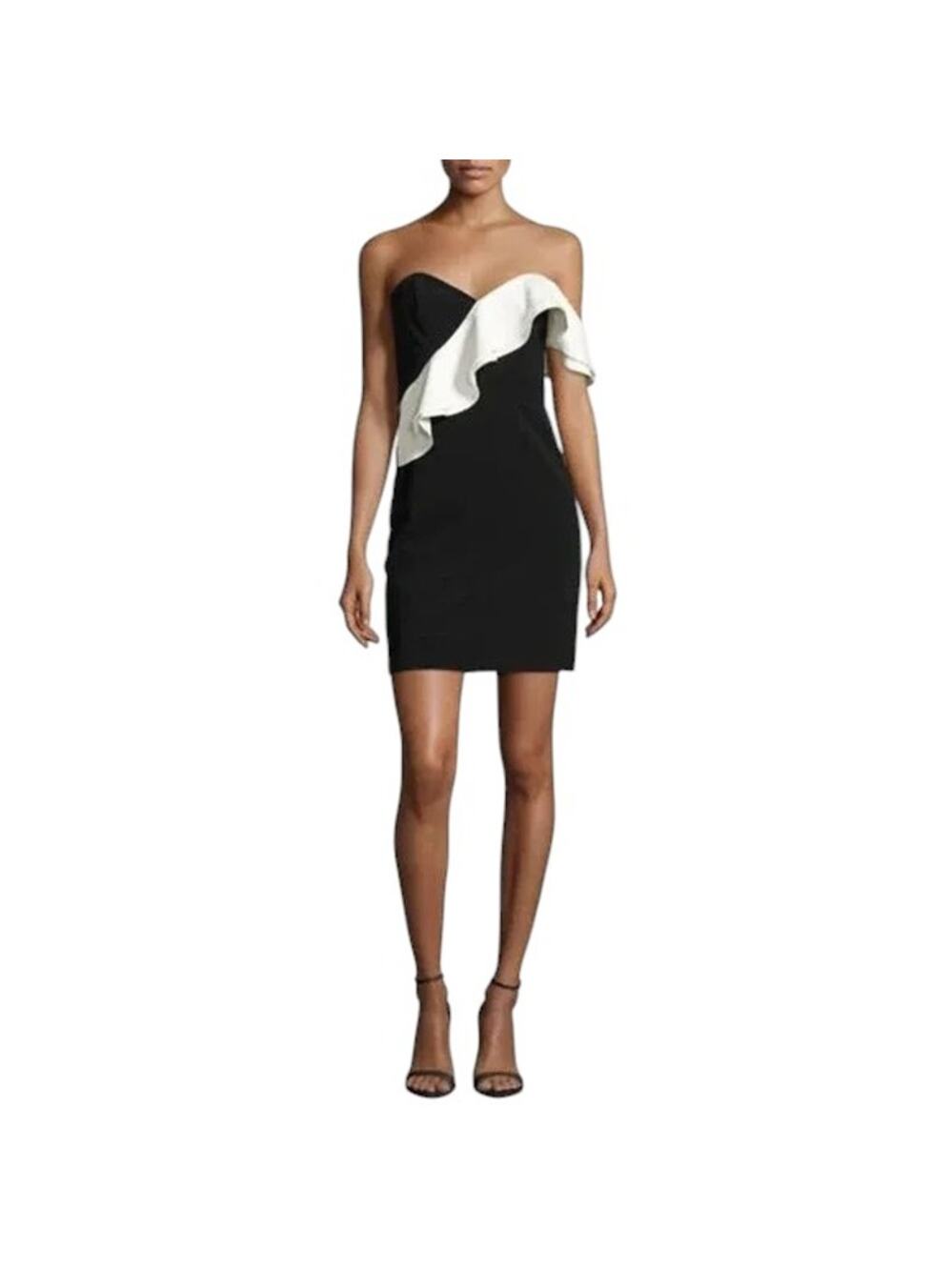 PARKER Imani Ruffle-Trim One-Shoulder Mini Dress Size Small